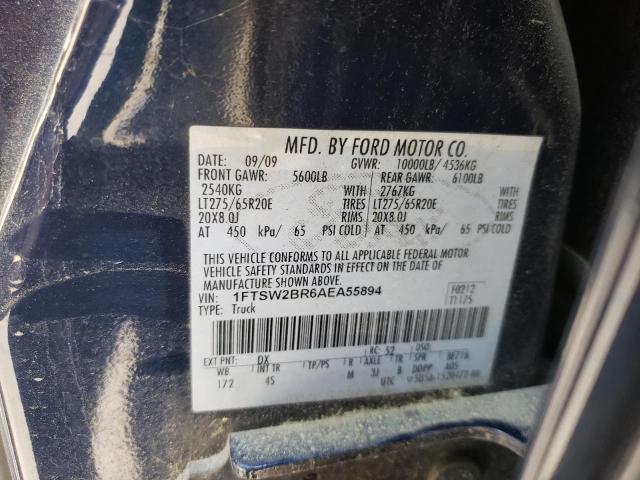 1FTSW2BR6AEA55894 Ford F250 Super 2010. Фото: 9