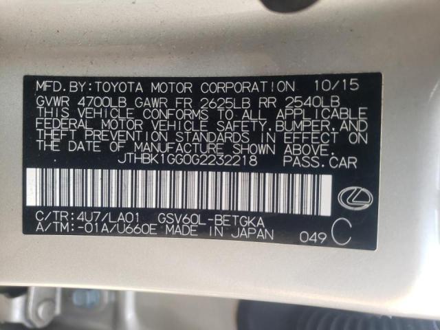2016 LEXUS ES 350 JTHBK1GG0G2232218