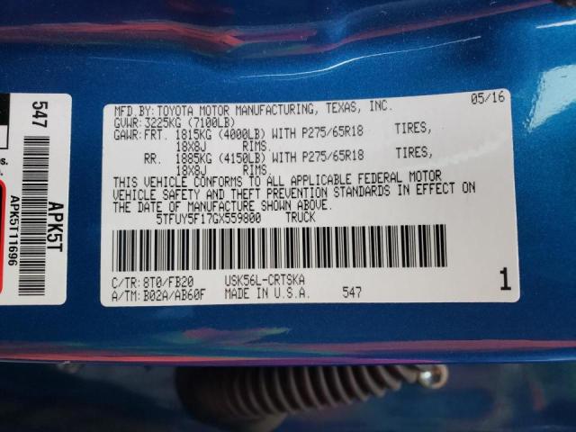 2016 TOYOTA TUNDRA DOU 5TFUY5F17GX559800