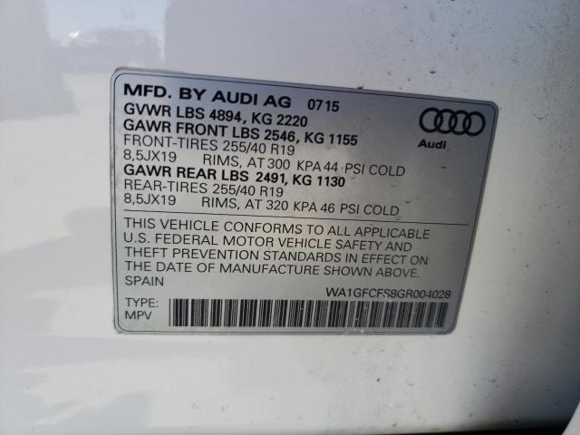 2016 AUDI Q3 PRESTIG WA1GFCFS8GR004028