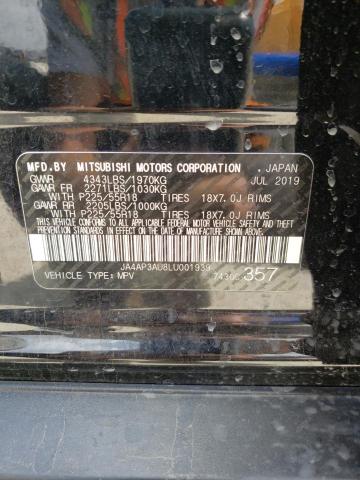 2020 MITSUBISHI OUTLANDER JA4AP3AU8LU001939
