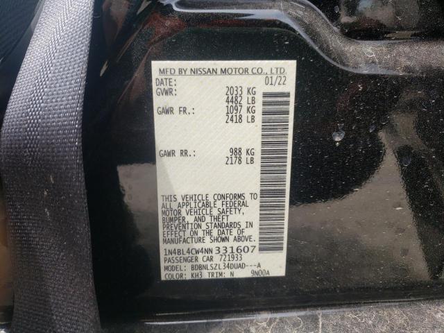 2022 NISSAN ALTIMA SR 1N4BL4CW4NN331607