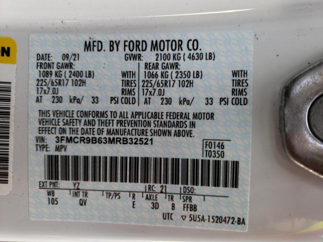 2021 FORD BRONCO SPO 3FMCR9B63MRB32521
