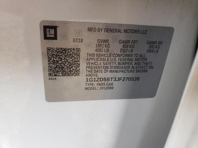 1G1ZD5ST3JF270539 Chevrolet Malibu Lt 2018. Фото: 9