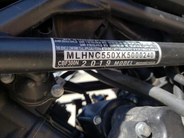2019 HONDA CBF300 N MLHNC550XK5000240