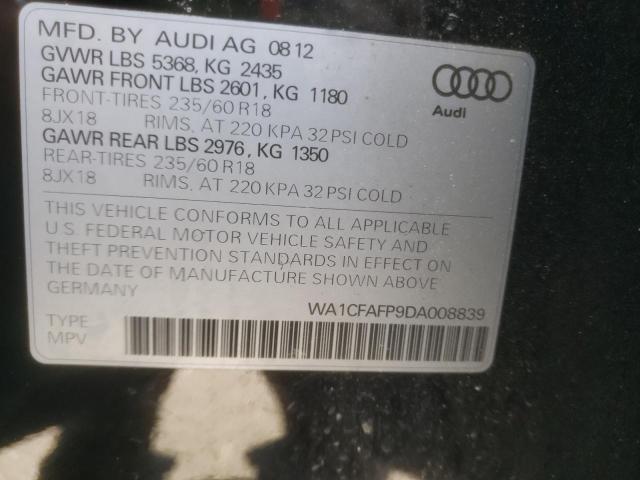 VIN WA1CFAFP9DA008839 2013 Audi Q5, Premium no.10