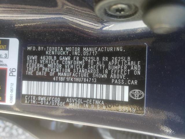 2017 TOYOTA CAMRY LE 4T1BF1FK1HU784713