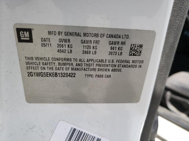 2G1WG5EK6B1320422 Chevrolet Impala Lt 2011. Фото: 9