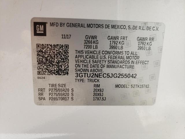 2018 GMC SIERRA K15 3GTU2NEC5JG255042