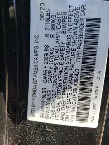 2020 HONDA ACCORD SPO 1HGCV1F39LA094420