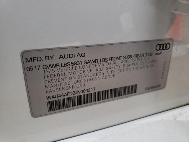 2018 AUDI A8 L QUATT WAU44AFD2JN000217