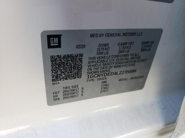 1GCRYDED4LZ235696 Chevrolet Silverado 2020. Фото: 9
