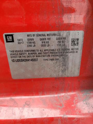 2017 CHEVROLET SONIC LT 1G1JD5SH2H4145837