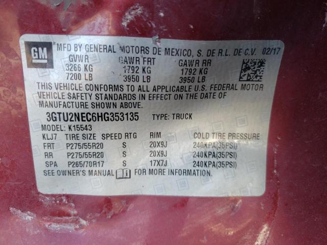 2017 GMC SIERRA1500 3GTU2NEC6HG353135
