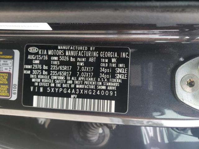 2017 KIA SORENTO LX 5XYPG4A3XHG240091