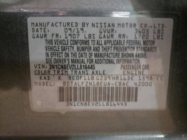 2020 NISSAN VERSA SV - 3N1CN8EV2LL816445