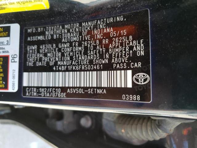 2015 TOYOTA CAMRY LE 4T4BF1FK6FR503461
