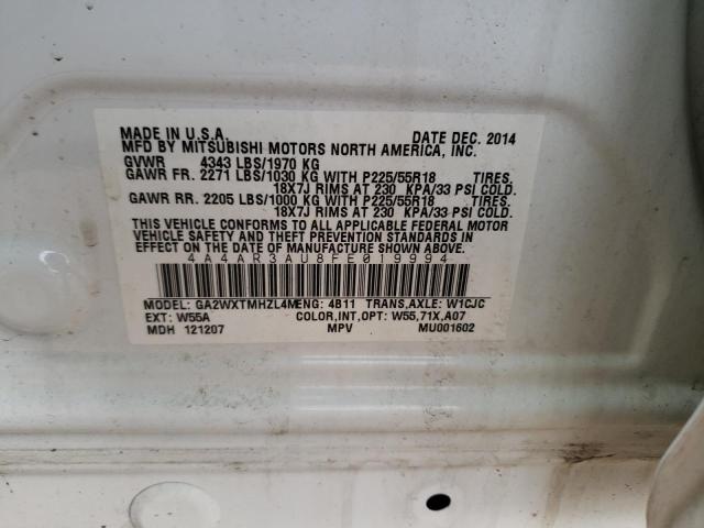 4A4AR3AU8FE019994 Mitsubishi Outlander 2015. Фото: 9