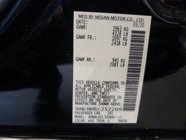 1N4BL4BV0LC252209 Nissan Altima S 2020. Фото: 9