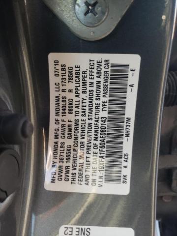 19XFA1F60AE080143 Honda Civic Lx-S 2010. Фото: 9