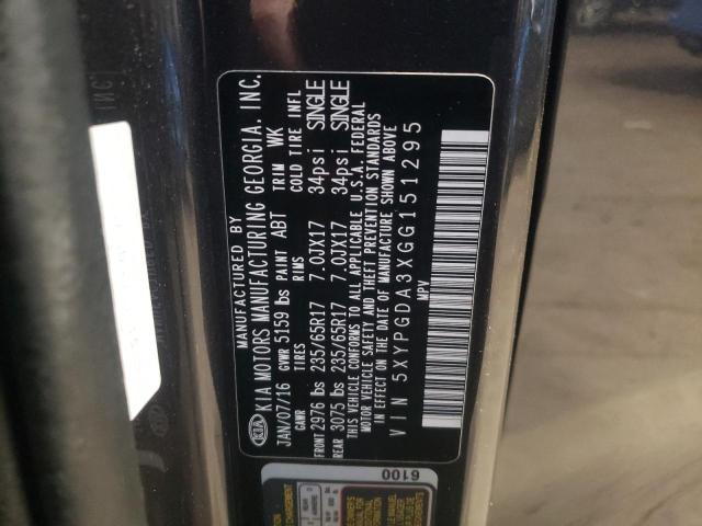 2016 KIA SORENTO LX 5XYPGDA3XGG151295