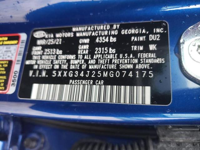 2021 KIA K5 EX 5XXG34J25MG074175