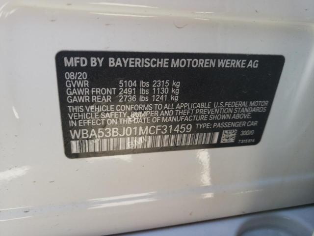 2021 BMW 540 I WBA53BJ01MCF31459