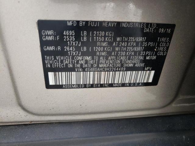 2017 SUBARU OUTBACK 2. 4S4BSAHC9H3264489