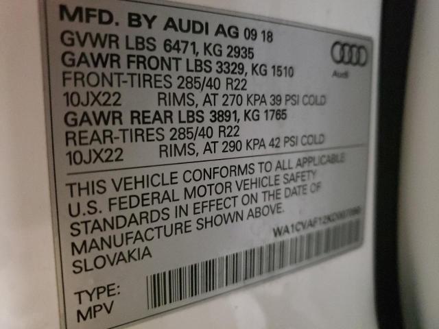 2019 AUDI Q8 PRESTIG WA1CVAF12KD007090
