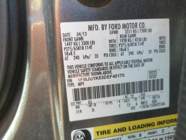 1FMJU1K53DEF45170 Ford Expedition 2013. Фото: 9