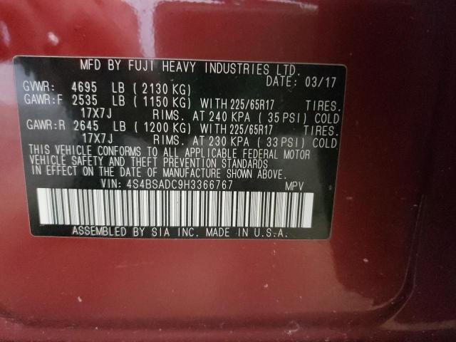 2017 SUBARU OUTBACK 2. 4S4BSADC9H3366767