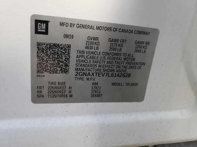 2GNAXTEV7L6142628 Chevrolet Equinox Lt 2020. Фото: 9