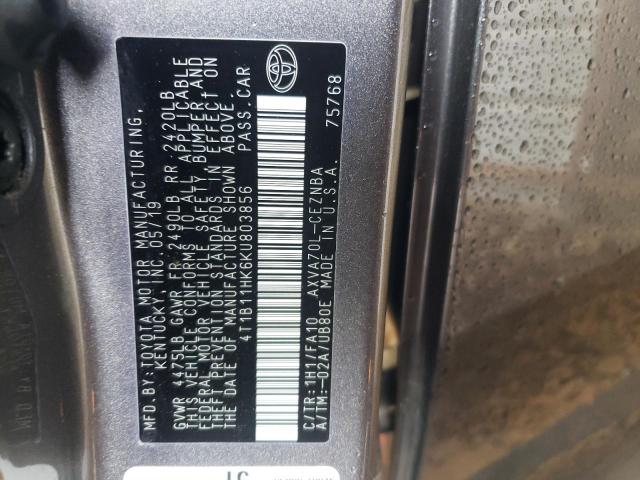 2019 TOYOTA CAMRY L 4T1B11HK6KU803856