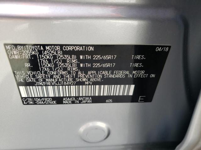 JTMZFREV5JJ184927 Toyota Rav4 Le 2018. Фото: 9