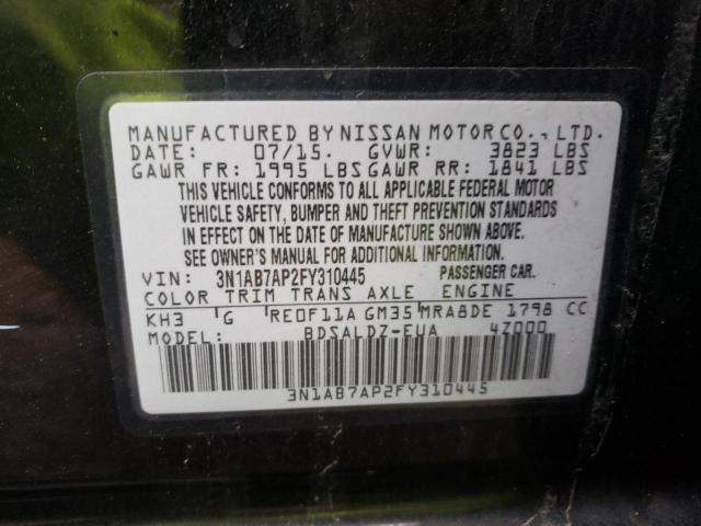 2015 NISSAN SENTRA S 3N1AB7AP2FY310445