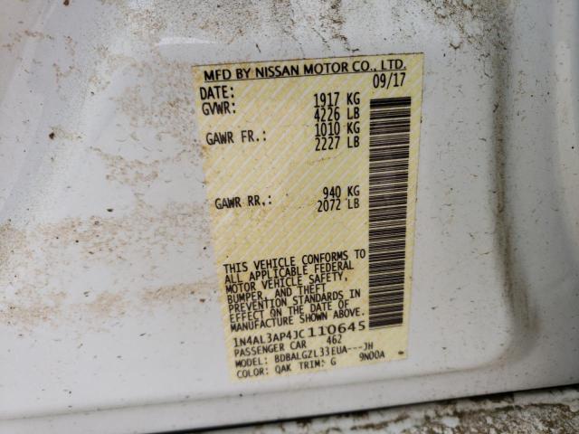 2018 NISSAN ALTIMA 2.5 1N4AL3AP4JC110645