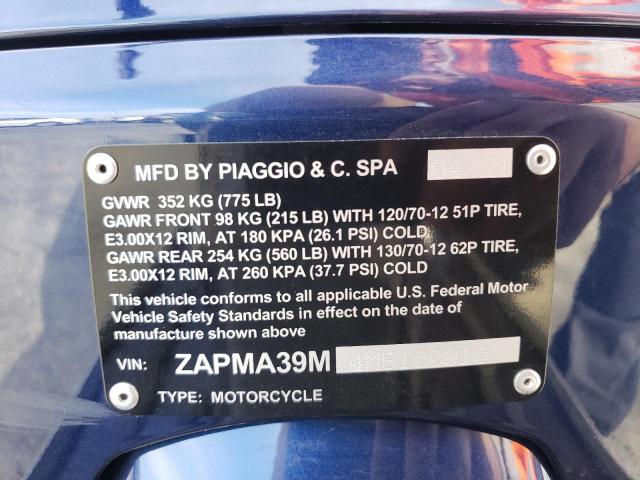 2021 VESPA GTS300 ZAPMA39M4M5100910