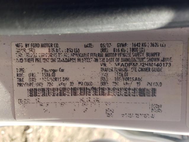 2017 FORD FIESTA S 3FADP4AJ2HM140173