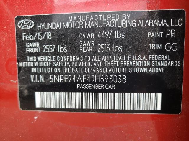 5NPE24AF4JH693038 Hyundai Sonata Se 2018. Фото: 9