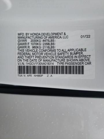 2022 HONDA ACCORD SPO 1HGCV1F30NA018314