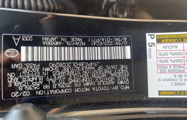 2020 LEXUS UX 250H JTHP9JBH2L2028290