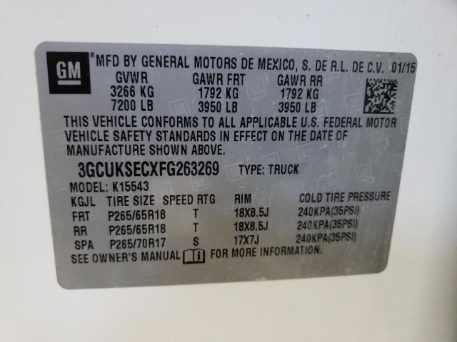 2015 CHEVROLET SILVERADO 3GCUKSECXFG263269
