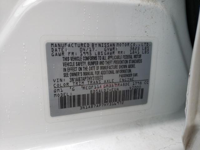 2017 NISSAN SENTRA S 3N1AB7AP7HY316972
