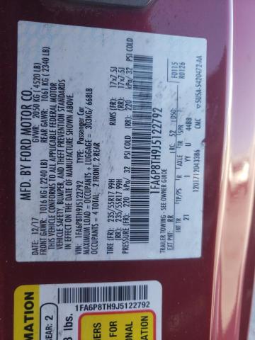 1FA6P8TH9J5122792 Ford Mustang 2018. Фото: 9