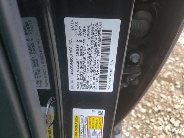 2019 HONDA ACCORD SPO 1HGCV1F30KA069260