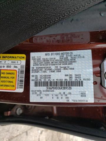 2016 FORD FUSION SE 3FA6P0HD3GR289520