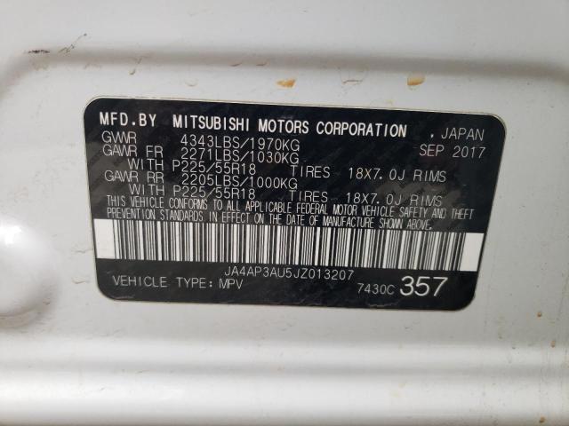 2018 MITSUBISHI OUTLANDER JA4AP3AU5JZ013207