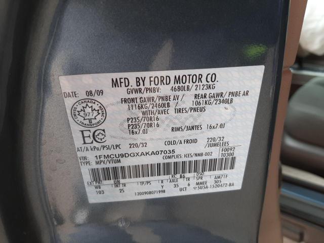 1FMCU9DGXAKA07035 Ford Escape Xlt 2010. Фото: 9