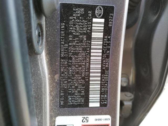 2019 TOYOTA CAMRY L 4T1B11HK6KU744372