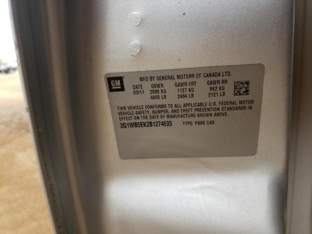 2G1WB5EK2B1274635 Chevrolet Impala Lt 2011. Фото: 9